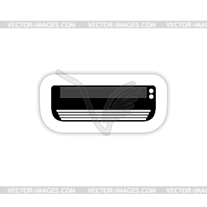 Air conditioner with shadow - vector clipart