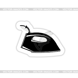 Steam iron icon with shadow - vector clipart