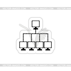 Network icon with shadow - vector clipart