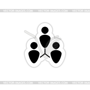 Human interaction icon with shadow - vector image