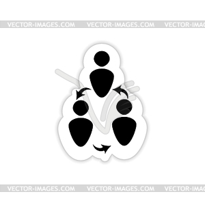 Human interaction Black Icon with shadow - vector clipart