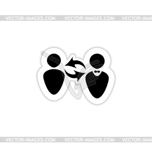 Exchange of experiences between people with shadow - vector clipart