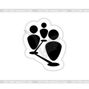 Human interaction icon with shadow - vector image