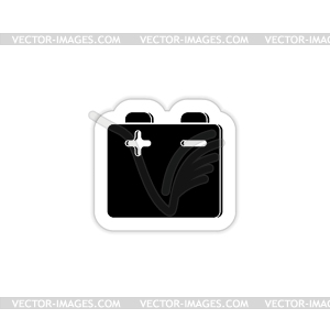 Battery icon with shadow - vector image