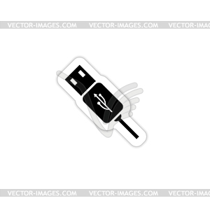 USB connector for computer with shadow - vector EPS clipart