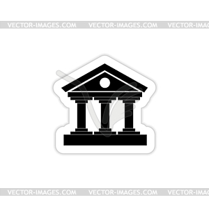 Historical building icon with shadow - vector clipart