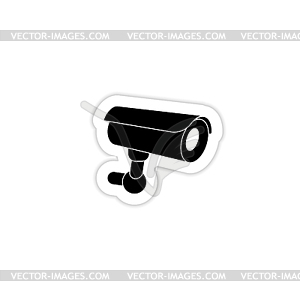 Surveillance cameras icon with shadow - vector clipart