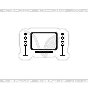 Home cinema icon with shadow - vector clipart