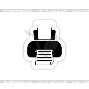 Printer icon with shadow - vector image