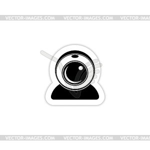 Webcam icon with shadow - vector image