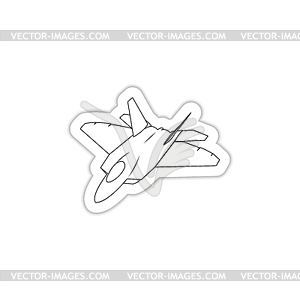 Military aircraft fighter with shadow - royalty-free vector image