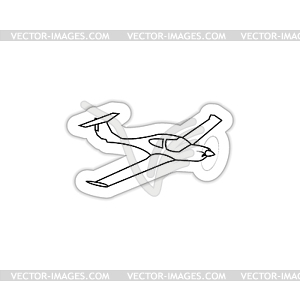 Civil utility aircraft with shadow - vector clipart