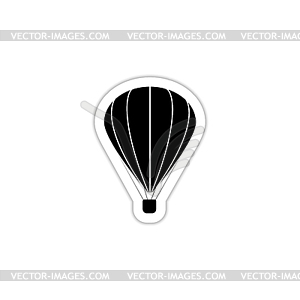 Hot air balloon icon with shadow - vector image