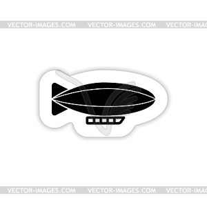 Дирижабль Иконы с тенью - изображение в векторном формате