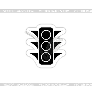 Traffic light signal icon with shadow - vector clipart