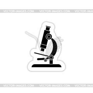 Значок микроскоп с тенью - изображение в векторе