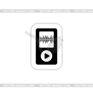 Portable media player icon. Flat design style. - vector clipart