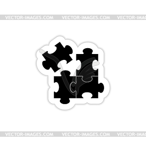 Puzzle icon with shadow - vector clipart