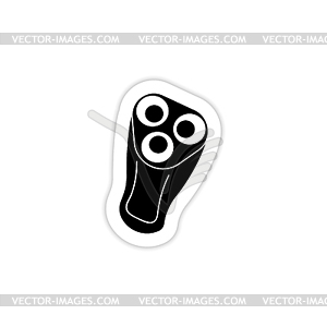 Electric shaver icon with shadow - stock vector clipart