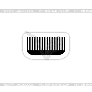 Cosmetic comb icon with shadow - vector clip art