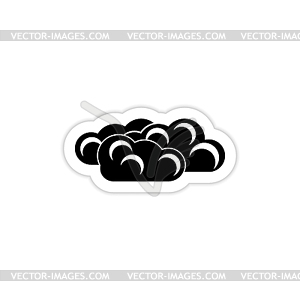 Cloud, cloudy icon with shadow - vector clip art