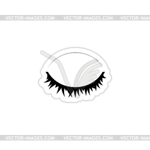 Eye closed icon with shadow - vector clipart