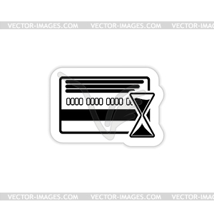 Credit card time icon with shadow - vector image