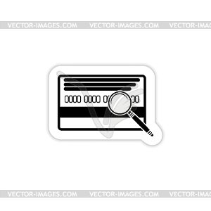 Credit card search icon with shadow - vector clipart