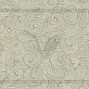 Abstract waves background, vintage hand drawn - vector EPS clipart