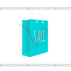 Shopping bag. Sale text, vector illustration. - royalty-free vector image