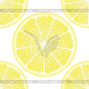 Vector seamless pattern with lemons white background - royalty-free vector clipart