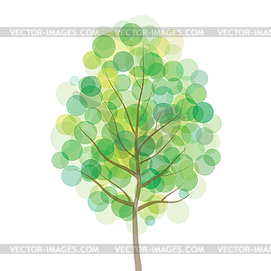 Vector green tree circle bubble illustration - vector image