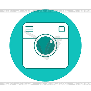 Vector hipster camera icon in flat style - vector clip art