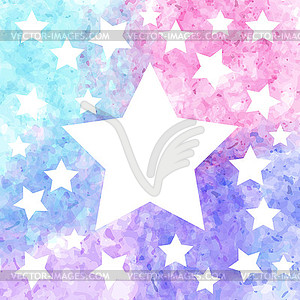 Star background in vector colorful watercolor - vector image