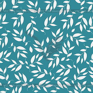 Seamless floral background. Leaves on a branches - color vector clipart
