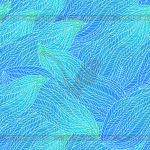 Seamless marine wave patterns. Hand drawn floral - vector image