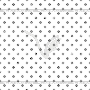 Polka dot seamless pattern, old paper texture. - vector clipart