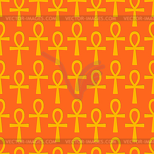 Egyptian seamless pattern with Ankh, an Egypt cross - vector image