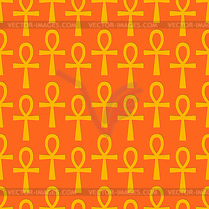 Egyptian seamless pattern with Ankh, an Egypt cross - vector image