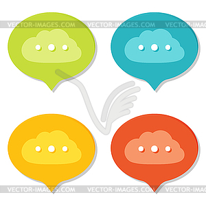 Set of Online Speech Bubbles icons. Flat style - vector clip art