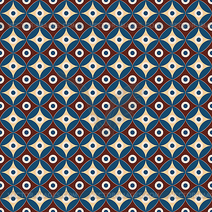 Seamless geometric pattern of circles. Egypt style - vector image