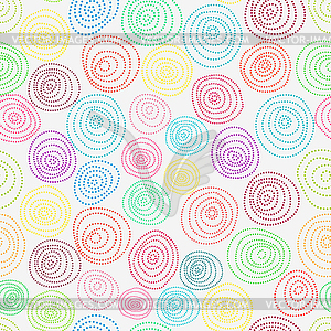 Seamless hand drawn pattern. Dots and circles. - vector clip art