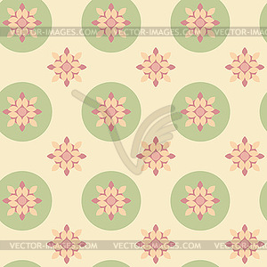 Seamless vintage flower geometric pattern - vector clipart