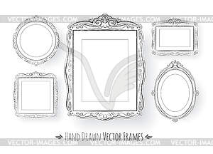 Vintage baroque frames set - vector image