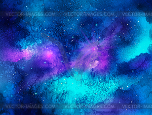 Outer space. Watercolor - vector clipart