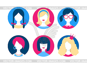 Женский аватары - изображение векторного клипарта