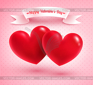 Two Valentine hearts - vector clipart