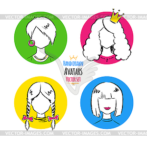 Female avatars - vector image