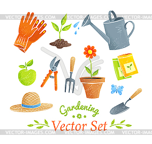 Gardening equipment set - vector clip art