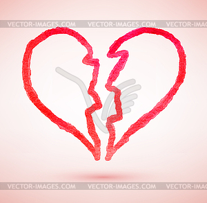 Broken heart. sketch - vector clipart